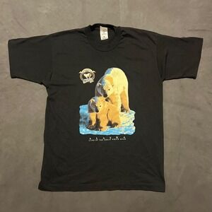 Fruit of the Loom Black T-Shirt with Polar Bear Print